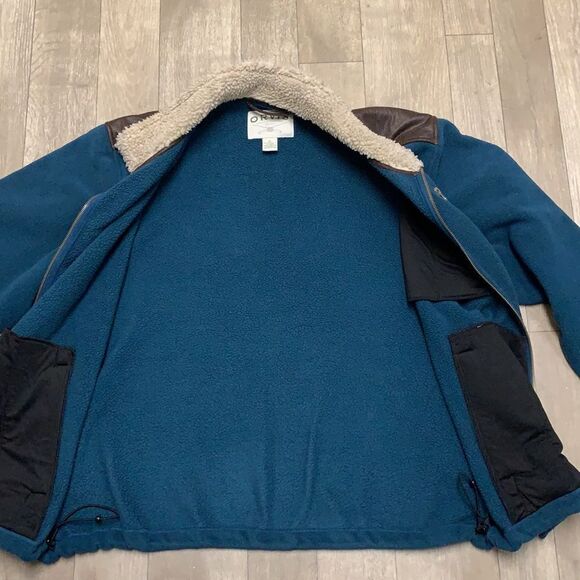 Mens Orvis Fleece Sherpa Collar Faux Suede Full Zip Jacket - Picture 5 of 6